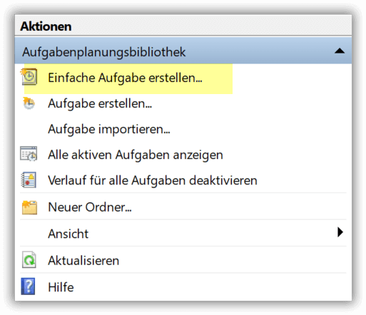 Einfache Aufgabe erstellen